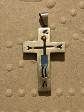 Alpaca Cross Taxco | Accessories | Vintage 6s Era Native Mayan Aztec Alpaca Cross ...